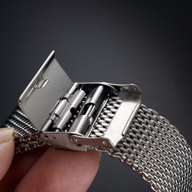 1.0mm 0.6mm Mesh Watch Band for DW Universal Milanese Stainless Steel Strap Wrist Belt Bracelet 8/10/12/14/16/18/20/22/24mm Tool