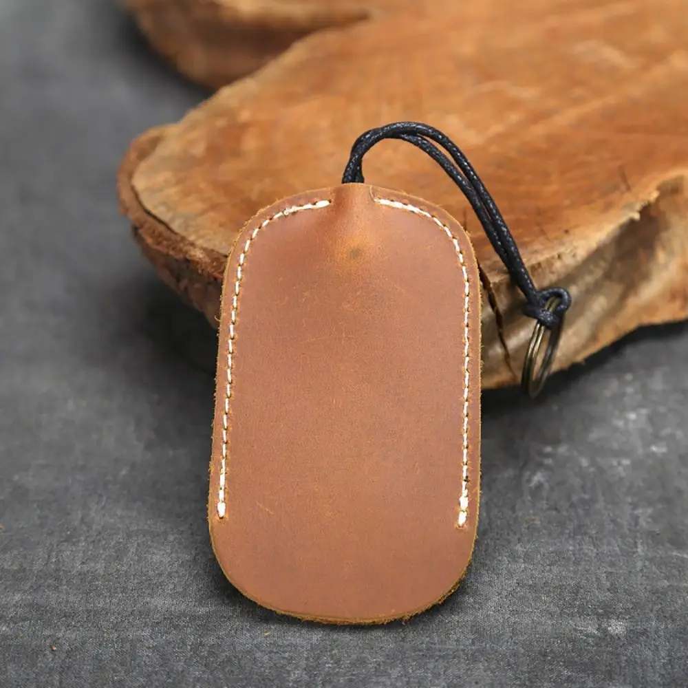 Portable Key Sleeve Retro Crazy Horse Leather Key Case Car Keychain Holder
