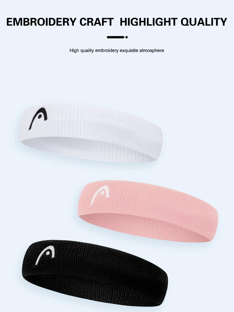HEAD Tennis Hairbands Men and Women Sports Headbands Fitness Sweatband Badminton Yoga Basketball Running Fashion Sweat Headband