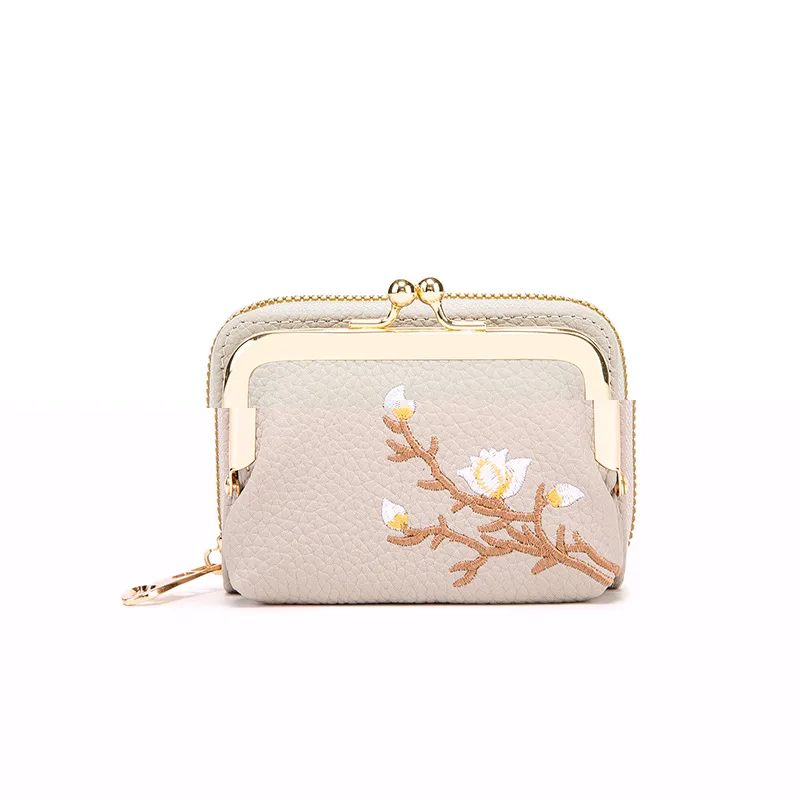 Women's PU Leather Short Wallet - Floral Pattern Large Capacity Purse with Money Hasp, Fashion Card Holder Coin Purse