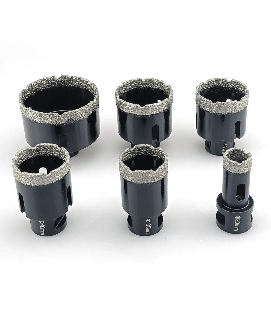 1 Pcs M14 Thread Diamond Dry Vacuum Brazed Drilling Core Bits Set porcelain tiles crowns Drill Granite Marble Hole Saw Tools