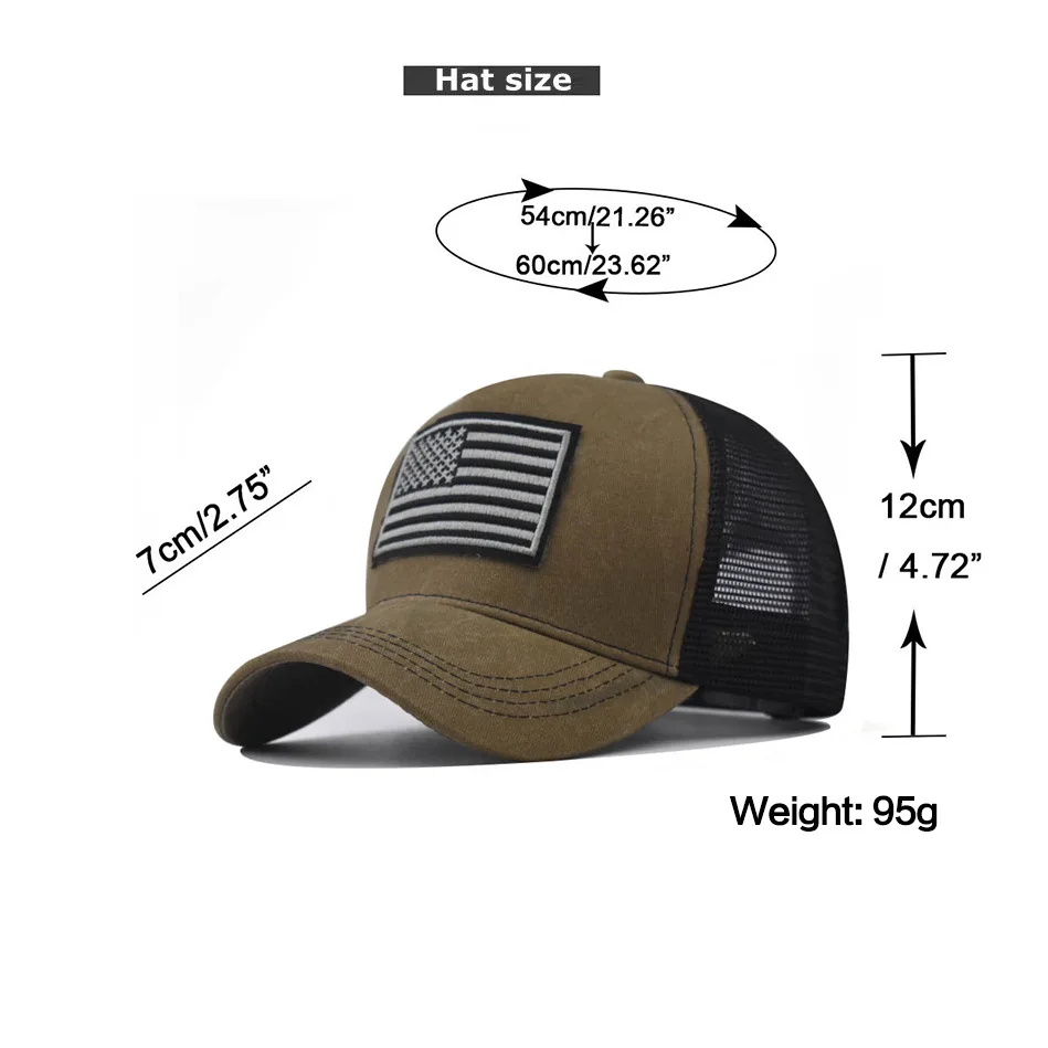Fashion Cotton Men Women Tactical Fashion Baseball Cap Usa American Flag Outdoor Unisex Hip Hop Hats For Runing