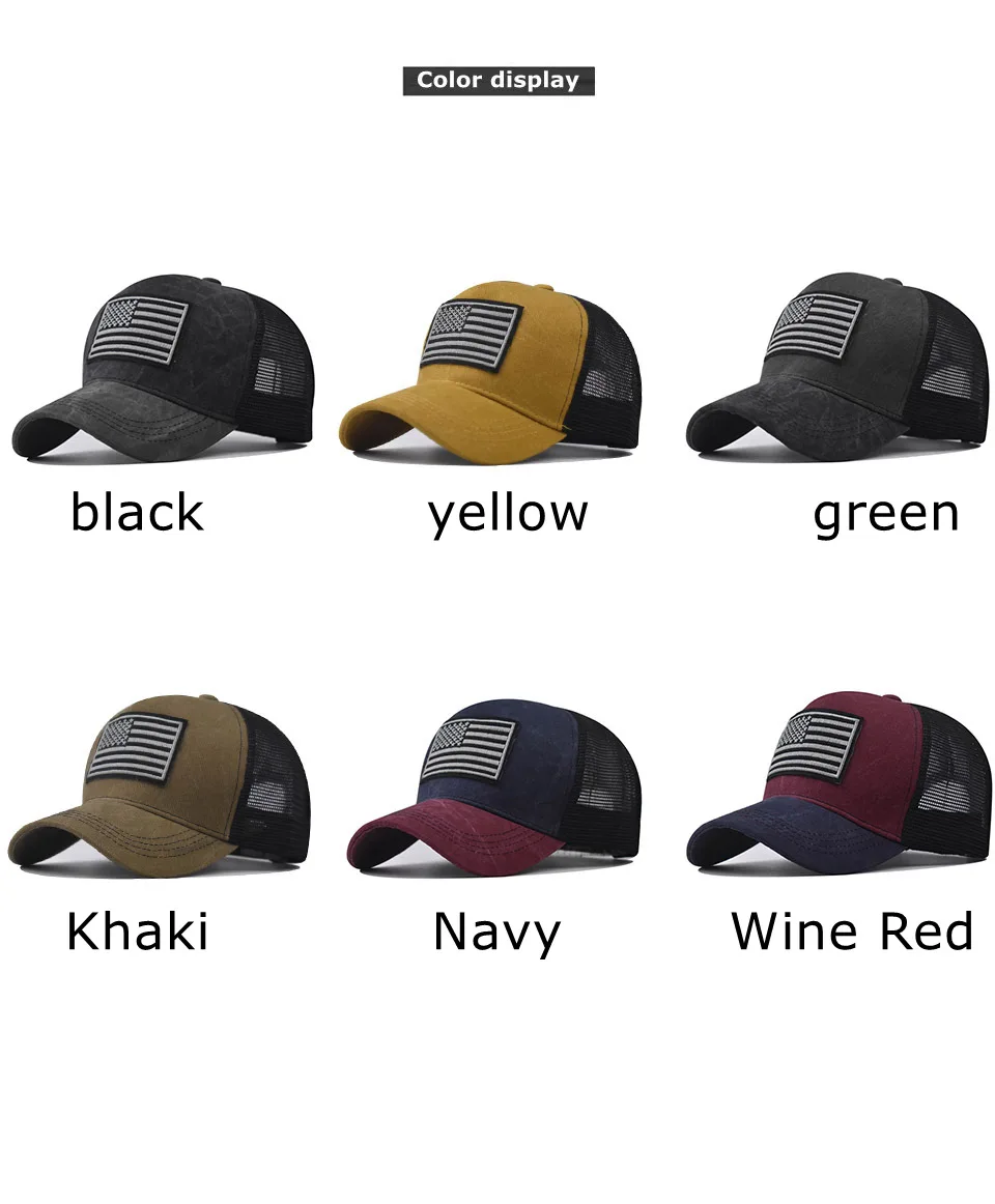 Fashion Cotton Men Women Tactical Fashion Baseball Cap Usa American Flag Outdoor Unisex Hip Hop Hats For Runing