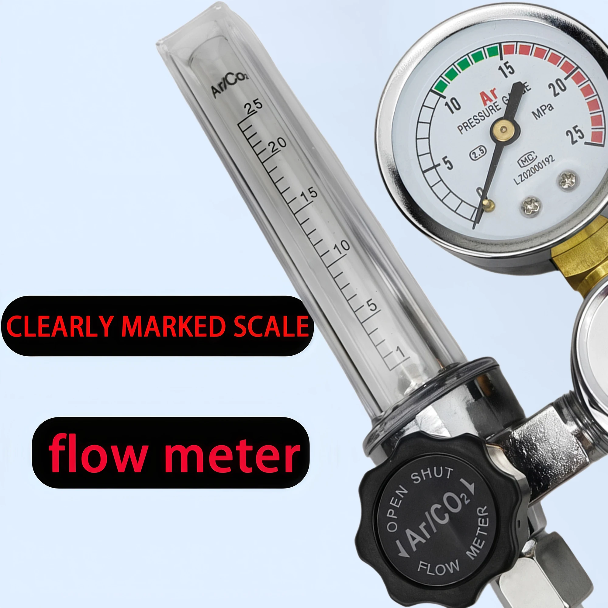 New 2022, CO2 Flow Meter Mig Tig 0-25 MPa, Standard Flow Meter, Welding Device, Argon Pressure Reducer