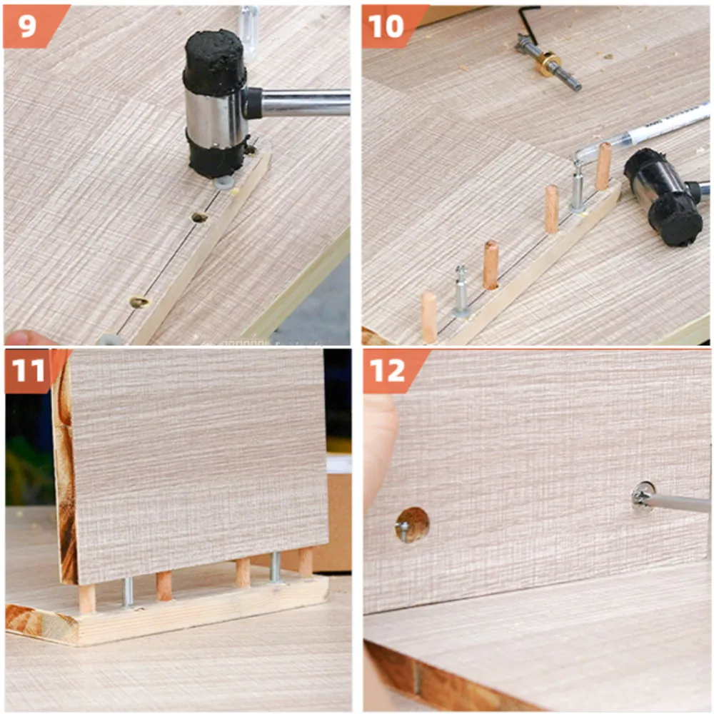 Woodworking 3 In 1 Doweling Jig Kit -Adjustable Wood Dowel Punch Locator Aluminum Pocket Hole Jig, Cabinet Hole Drill Guide Tool