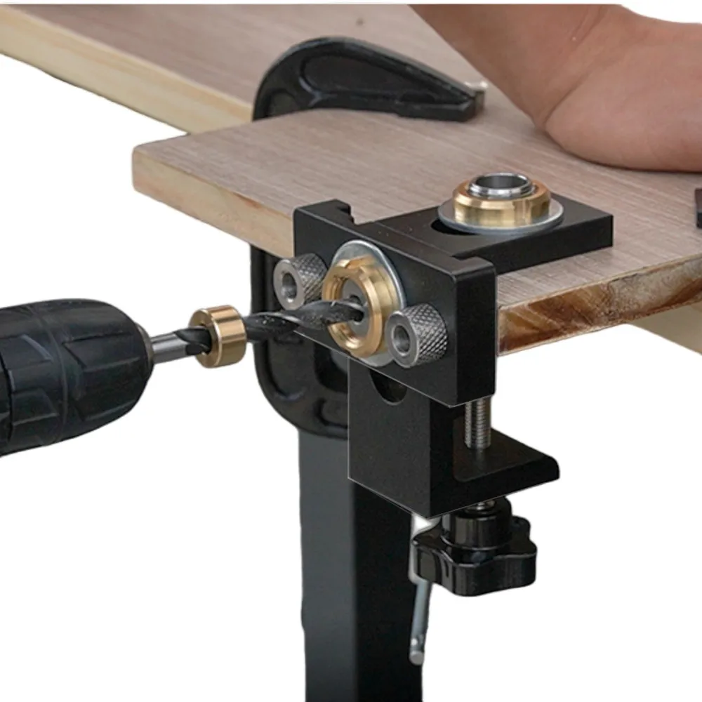 Woodworking 3 In 1 Doweling Jig Kit -Adjustable Wood Dowel Punch Locator Aluminum Pocket Hole Jig, Cabinet Hole Drill Guide Tool