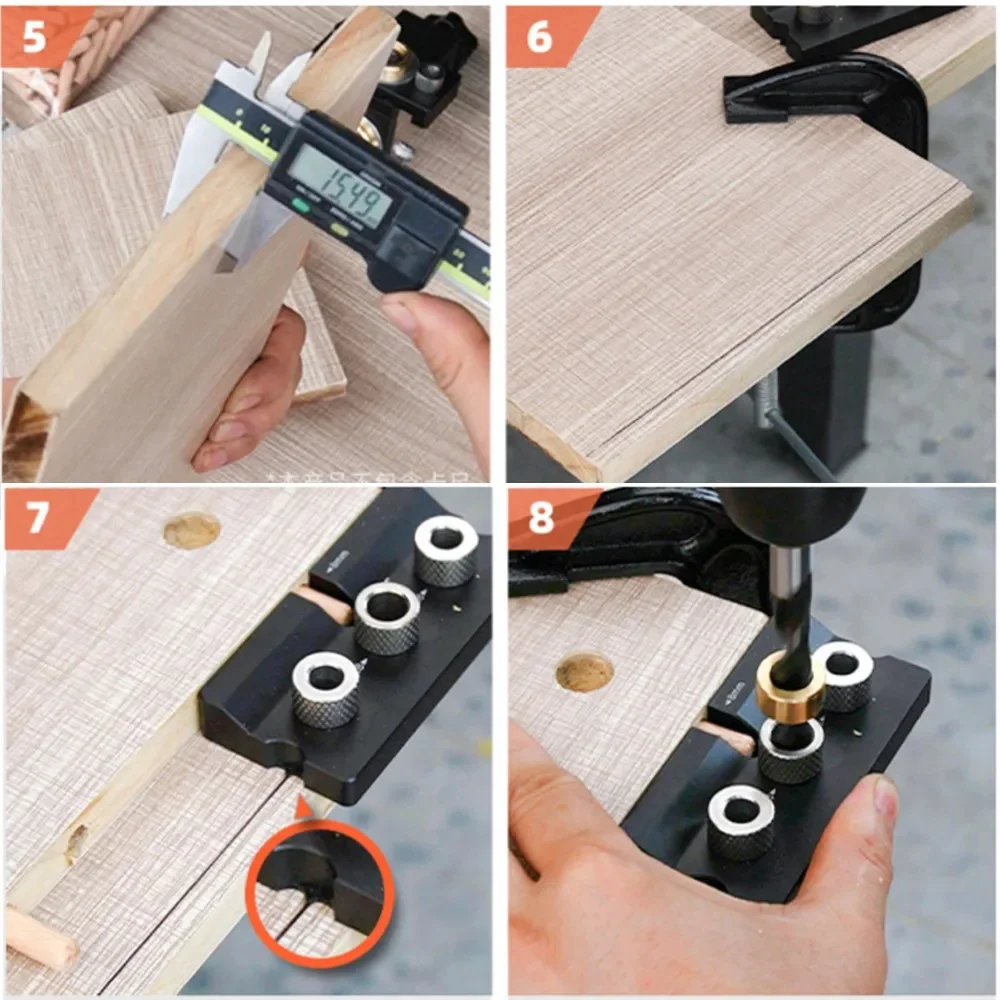 Woodworking 3 In 1 Doweling Jig Kit -Adjustable Wood Dowel Punch Locator Aluminum Pocket Hole Jig, Cabinet Hole Drill Guide Tool