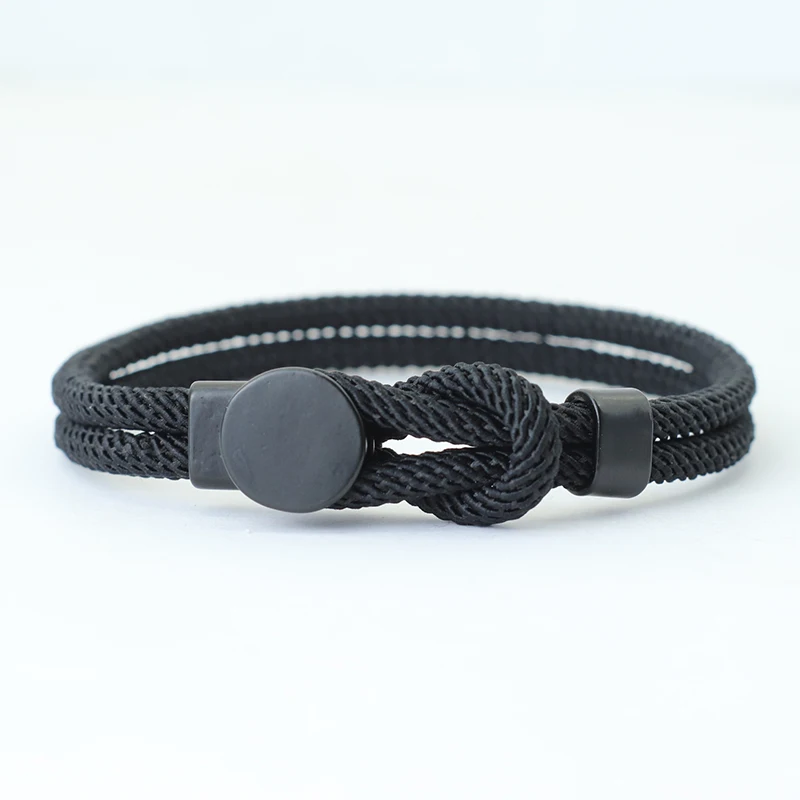 New Novel Men Rope Bracelet Double Layer 4mm Nylon Cord Chain Braclet 3 Sizes Lucky Red Thread Pulseria Gift For Him Accessories