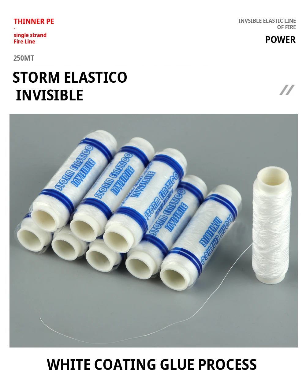 FTK 250M Strong Elastic Firewire Elastic Line 0.2mm Fishing Line Japan Fishing Thread Fishing Tools Fishing Tackle