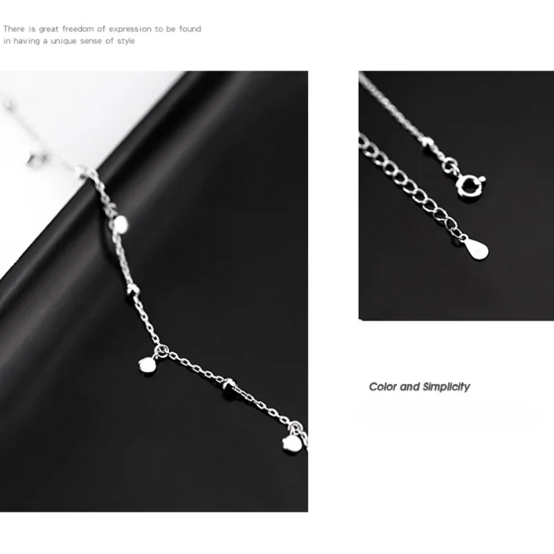 Silver Color Round Piece Tassel Choker Necklaces Simple Niche Design Chains Ball Rock Lady Clavicle Chain Girl Party Jewelry