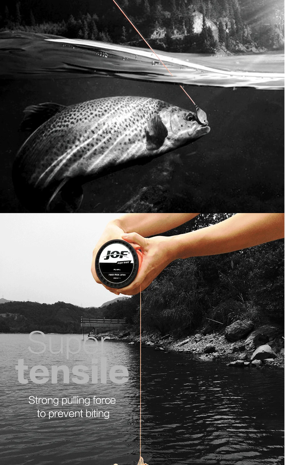 JOF 4 Strand 300M/328Yards 100% PE Braided Fishing Line Multifilament River Fishing 8LB 10LB 20LB 30LB 35LB 40LB 50LB 60LB 80LB