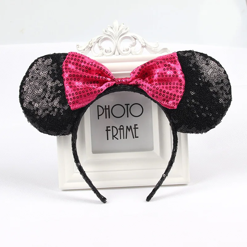 Mouse Ears Headhand for Girls Adults Cute Cartoon Party Cosplay Hair Accessories Sequin Bows Hairband Toys