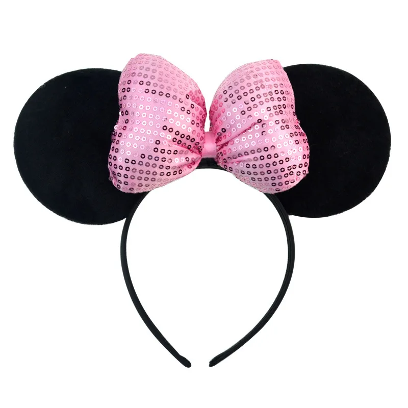 Mouse Ears Headhand for Girls Adults Cute Cartoon Party Cosplay Hair Accessories Sequin Bows Hairband Toys