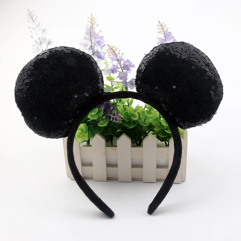 Mouse Ears Headhand for Girls Adults Cute Cartoon Party Cosplay Hair Accessories Sequin Bows Hairband Toys