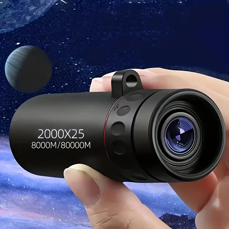 2025 2000X25 HD Monocular Telescope, Compact Portable for Travel, Hiking, Fishing, Camping, Stargazing, Concerts & Bird Watching