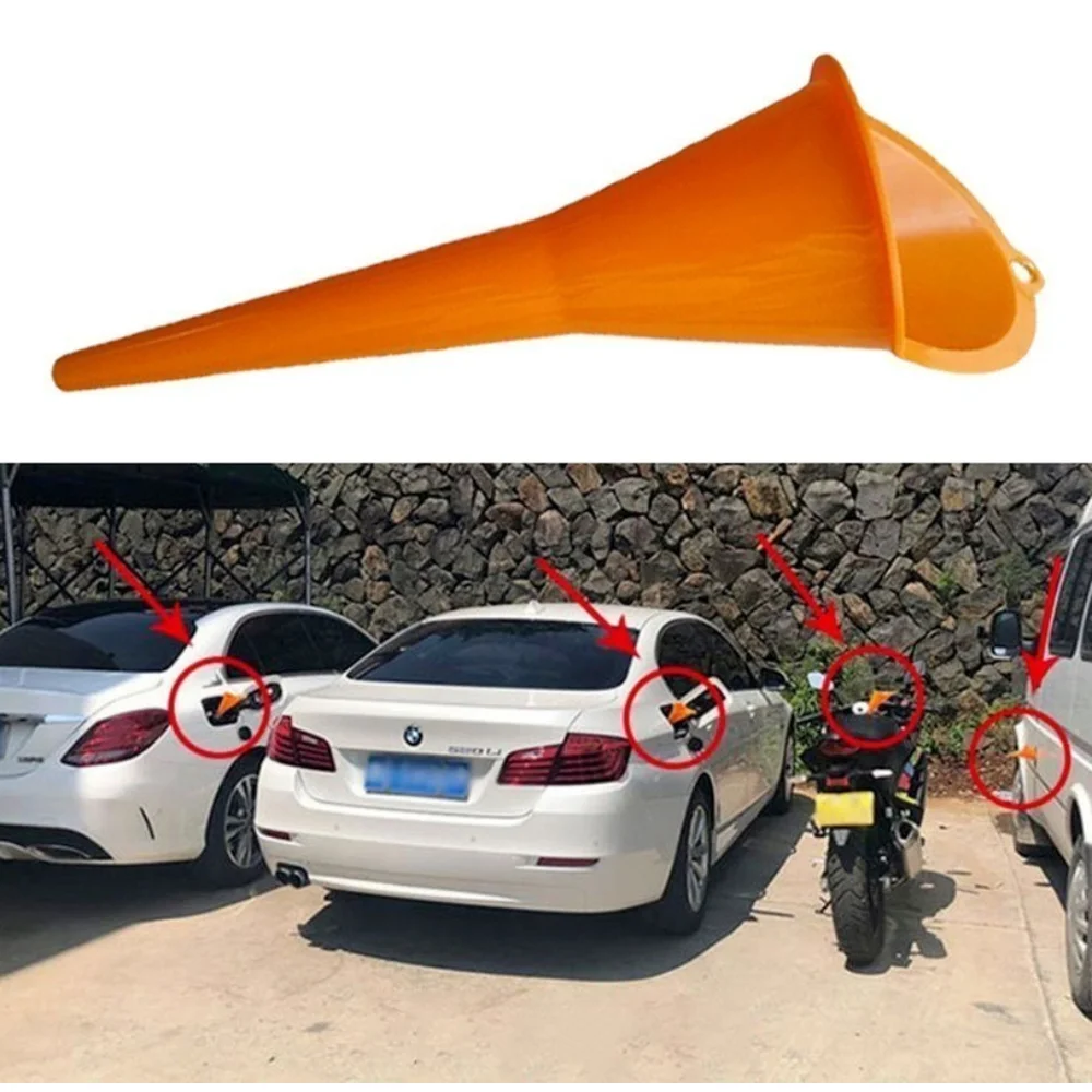 Car Long Stem Funnel Anti-splash Gasoline Oil Filling Tool Plastic Car Truck Motor Oil Change Refueling Funnel Car Accessories