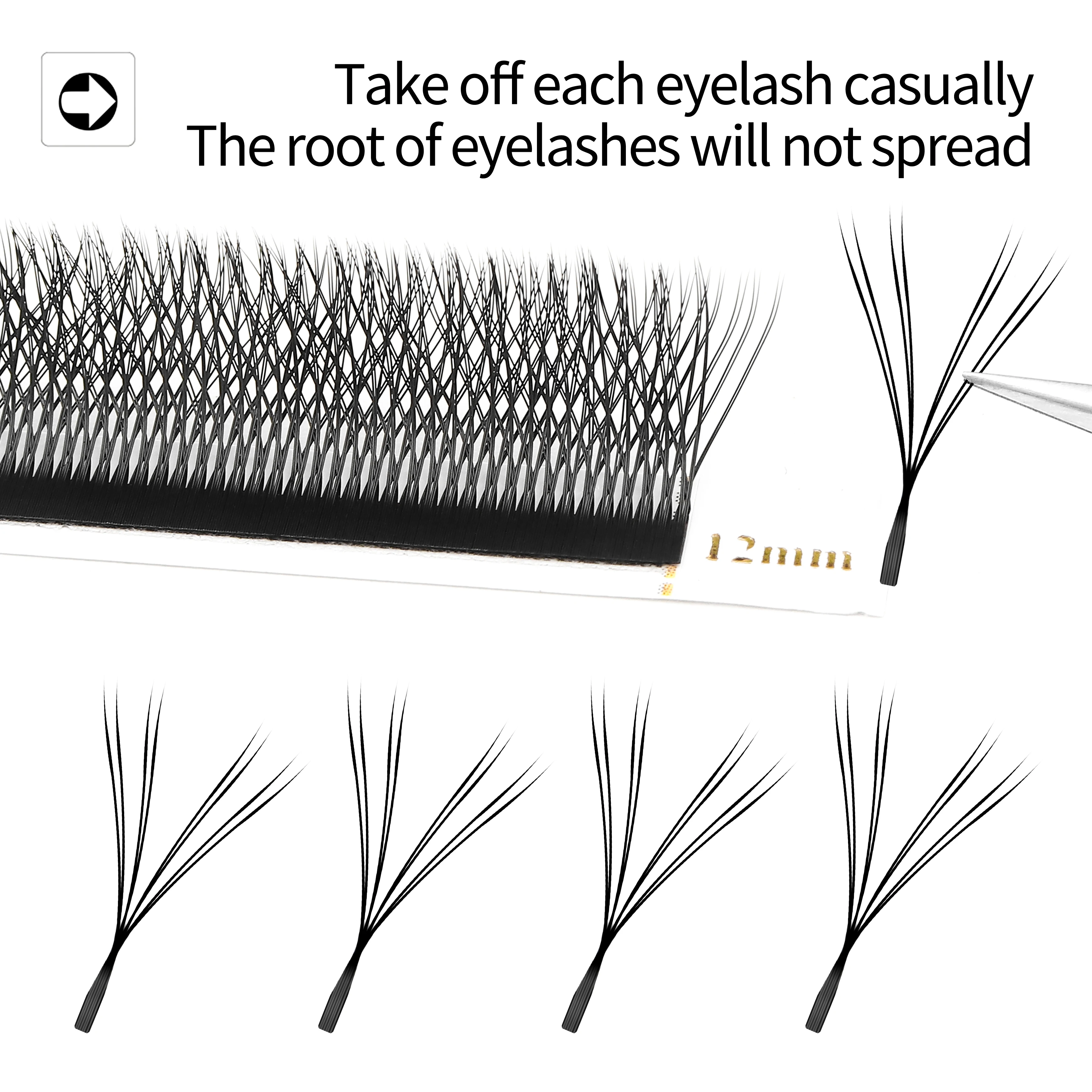 XIUSUZAKI W Shaped Bloom 2D 3D 4D 5D 6D 7D 8D Automatic Flowering Premade Fans Eyelashes Extensions Natural YY Individual Lashes