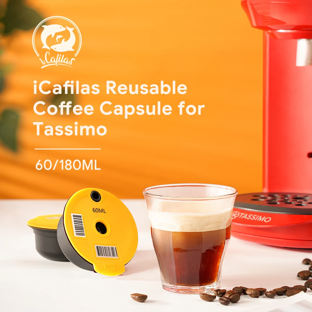 60/180200/220ML Reusable Coffee Capsule Pods for BOSCH-s Machine Tassimo Refillable Filter Pod Silicone Lid Replacement