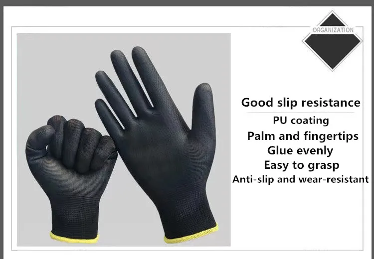 10-50 Pairs of Nylon PU Gloves Safety Work Gloves Repair Special Gloves Palm Coated Gloves Carpenter Repair Worker Supplies