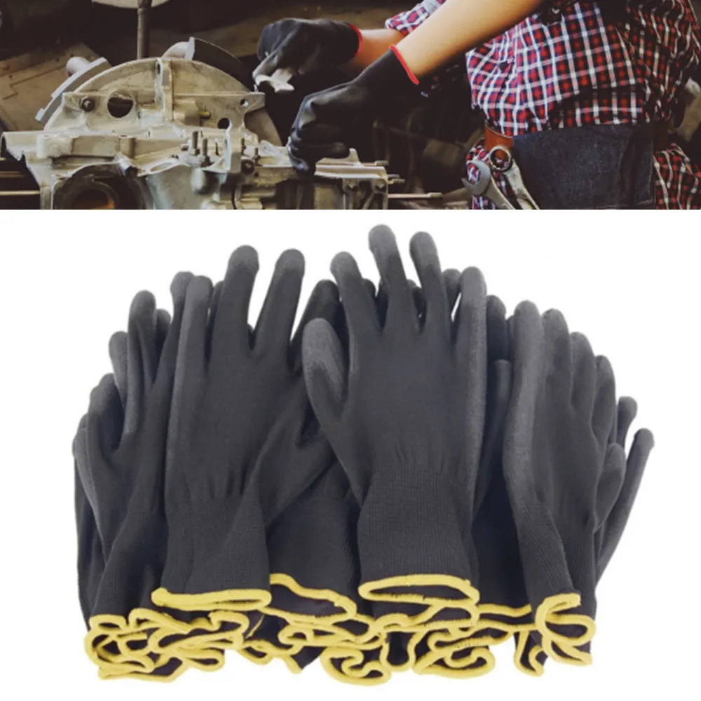 10-50 Pairs of Nylon PU Gloves Safety Work Gloves Repair Special Gloves Palm Coated Gloves Carpenter Repair Worker Supplies