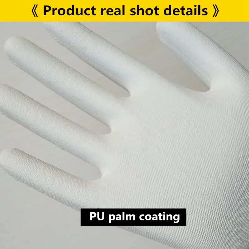 10-50 Pairs of Nylon PU Gloves Safety Work Gloves Repair Special Gloves Palm Coated Gloves Carpenter Repair Worker Supplies