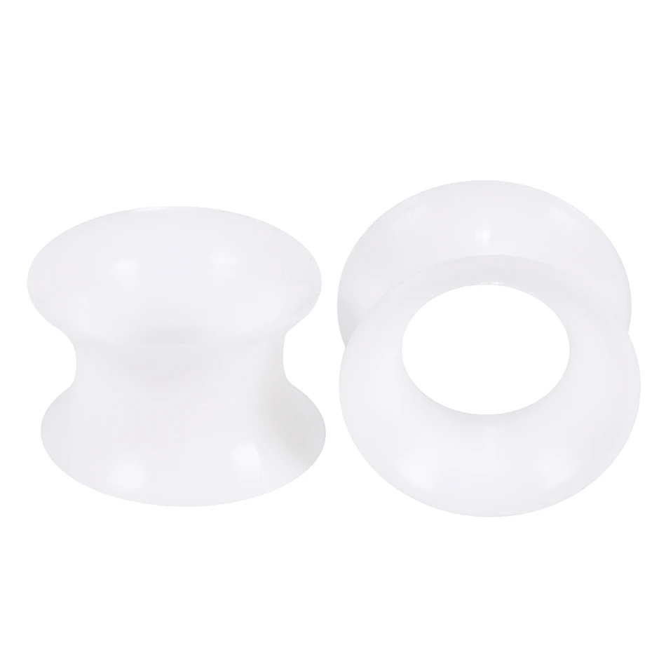 WKOUD 1 Pairs/4 Psirs Silicone Earplug Tunnel Flexible Meat Hole Earplug Expander Perforated Jewelry Black White Purple 3-38mm
