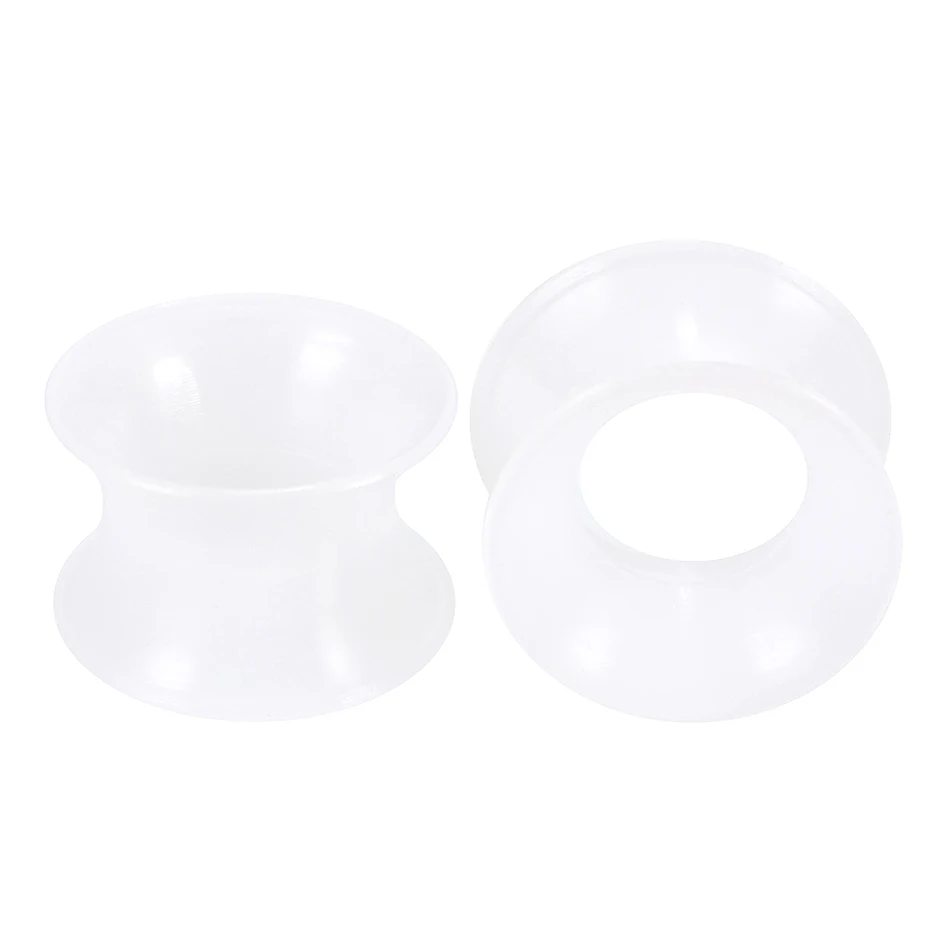 WKOUD 1 Pairs/4 Psirs Silicone Earplug Tunnel Flexible Meat Hole Earplug Expander Perforated Jewelry Black White Purple 3-38mm
