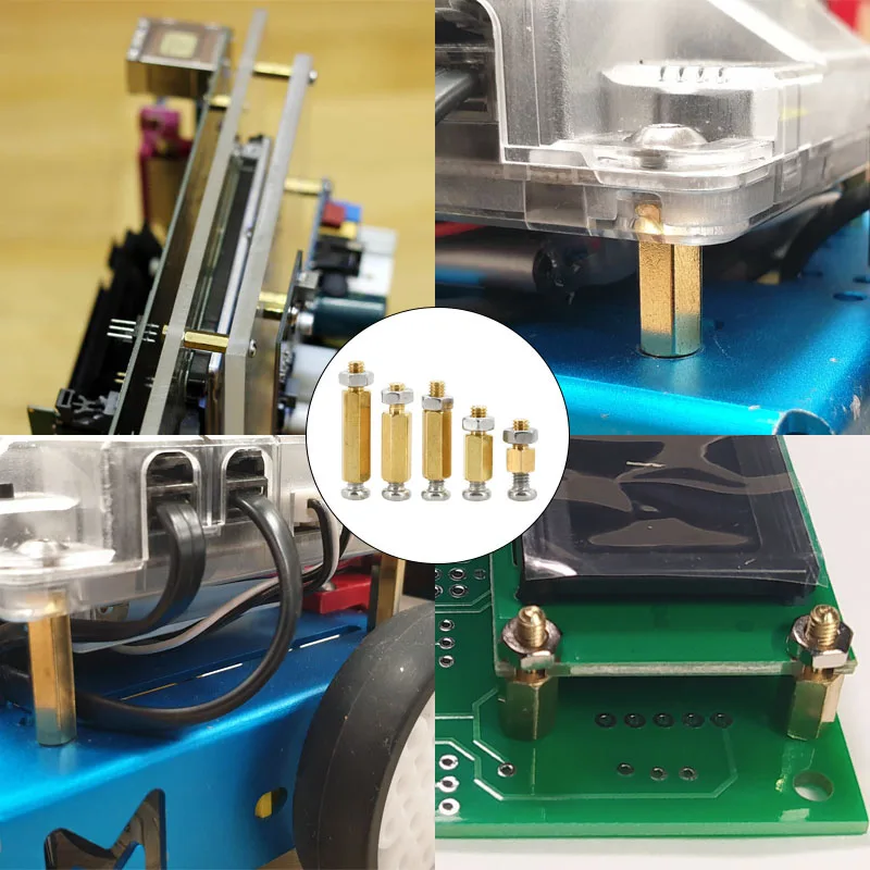 M2 M2.5 M3 M4 M5 Brass Motherboard Standoff Spacer Pillar 5mm 10mm 20mm Stainless Steel Screw Bolt Nut Kit Hex Stud PCB Column