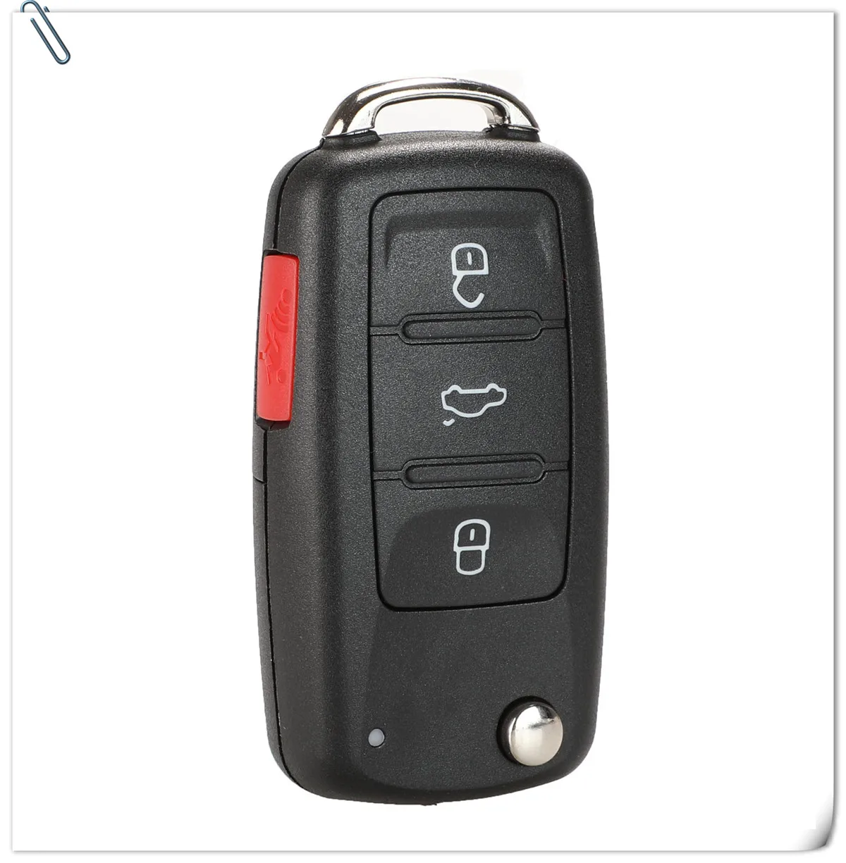 jingyuqin 10pcs 4 Buttons 020AD Remote Key Shell Case Fit for VW Caddy Eos Golf Jetta Beetle Polo Up Tiguan Touran 5K0837202AD