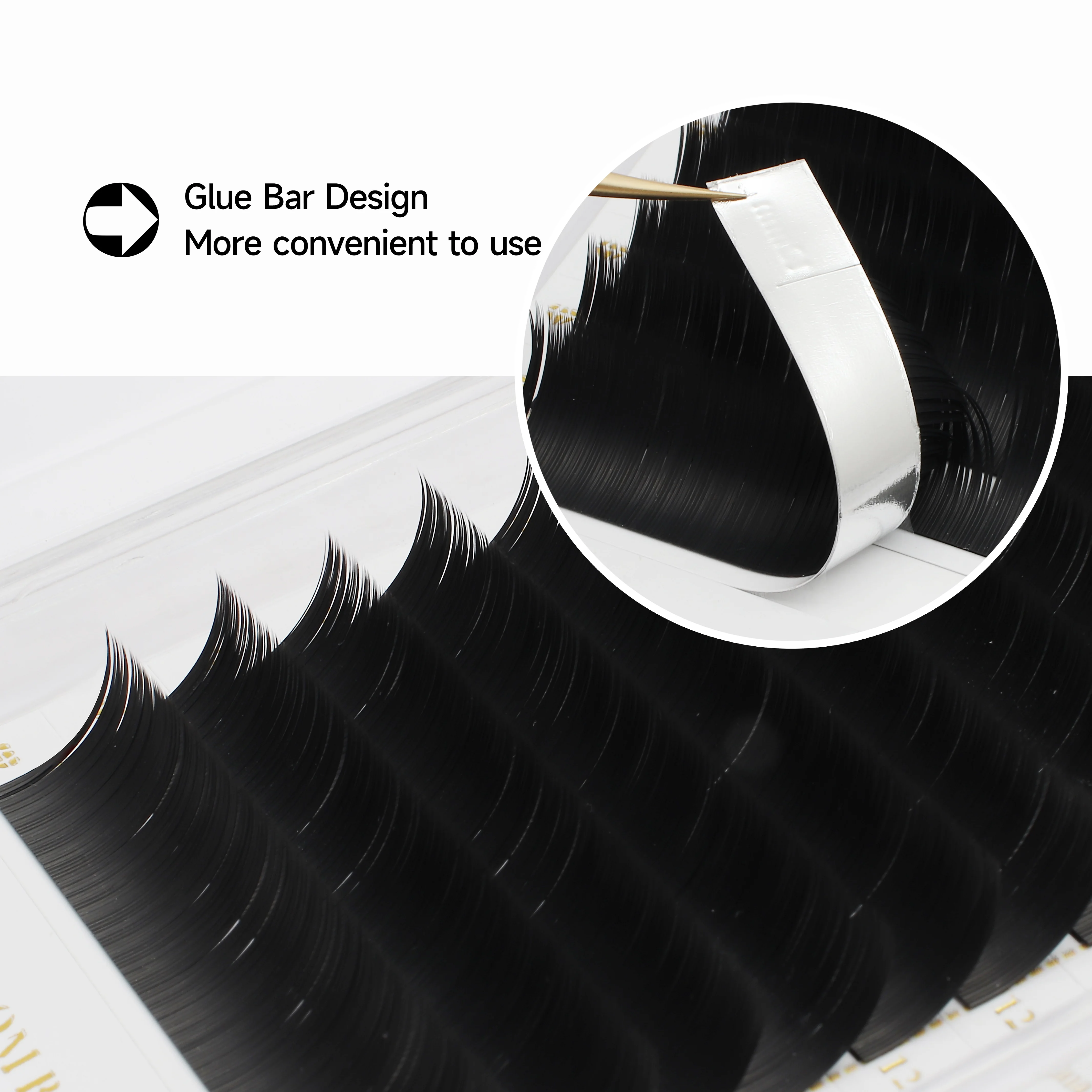 XIUSUZAKI Flat Ellipse Individual Lashes Extensions Matte Black Split Tips Classic Volume Eyelash Extension False Lashes Tools