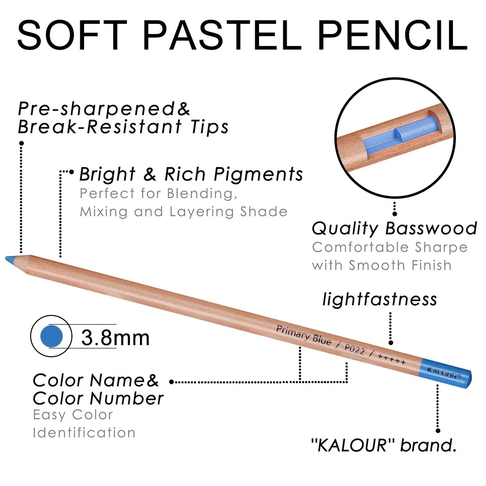KALOUR Premium Charcoal Colored Pencils Set of 72/50 Colors, Artists Soft Core Pro Pastel Chalk Drawing Tools, Portable Tin Box