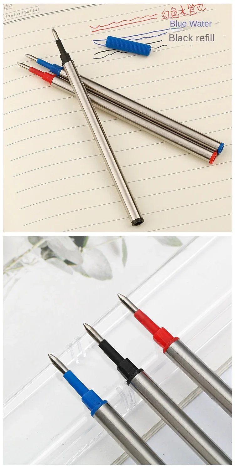 3/20 PCS Metal Refills 0.5mm for Roller Ballpoint Pen Business Pen Ball Pen Refills 11cm Length Office School Supply Stationery