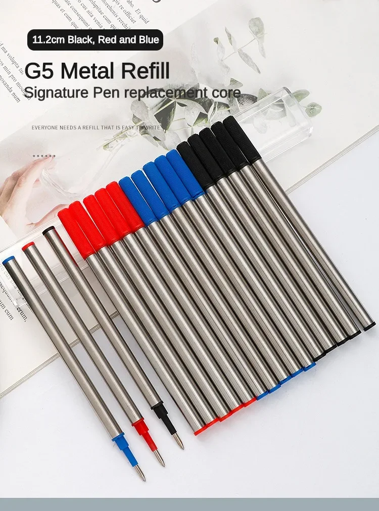 3/20 PCS Metal Refills 0.5mm for Roller Ballpoint Pen Business Pen Ball Pen Refills 11cm Length Office School Supply Stationery