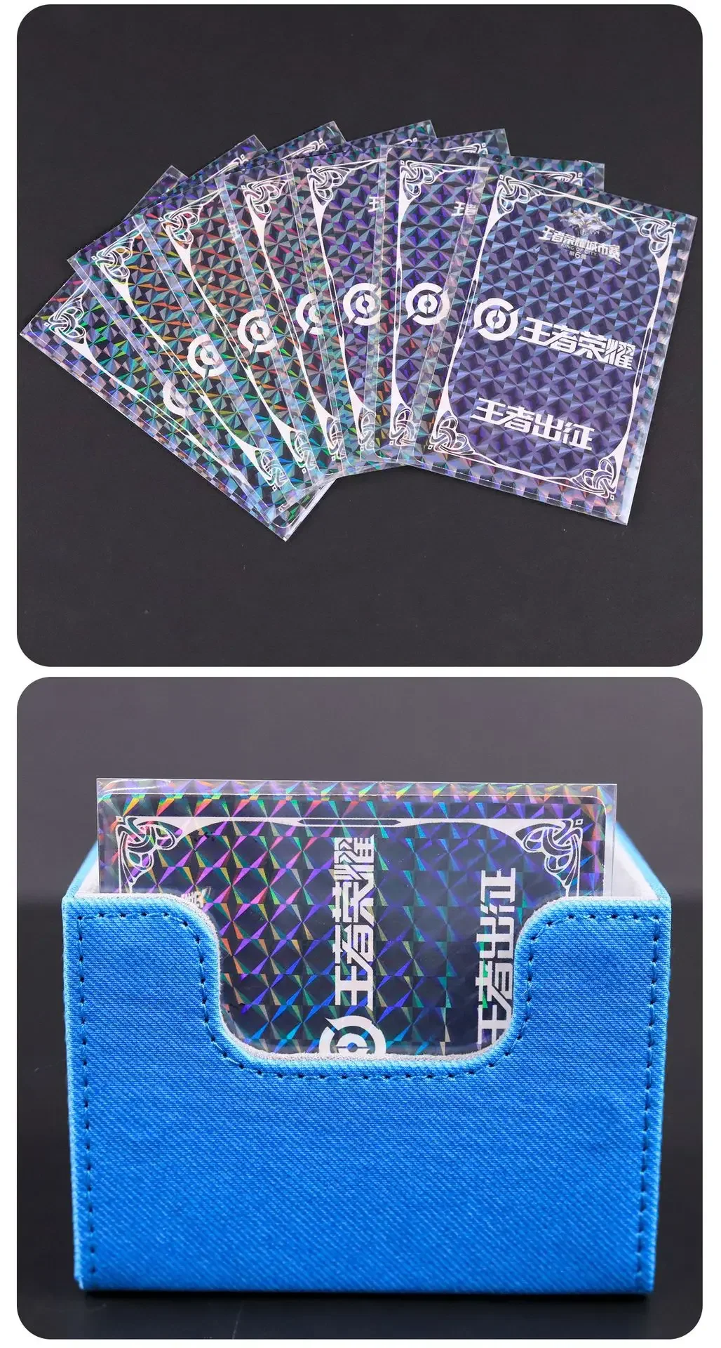 50Pcs Set Card Bags Laser Color Cards Sleeves Protector id Card Holder Foil Transparent Clear Kpop Photo Card Covers Cards Case