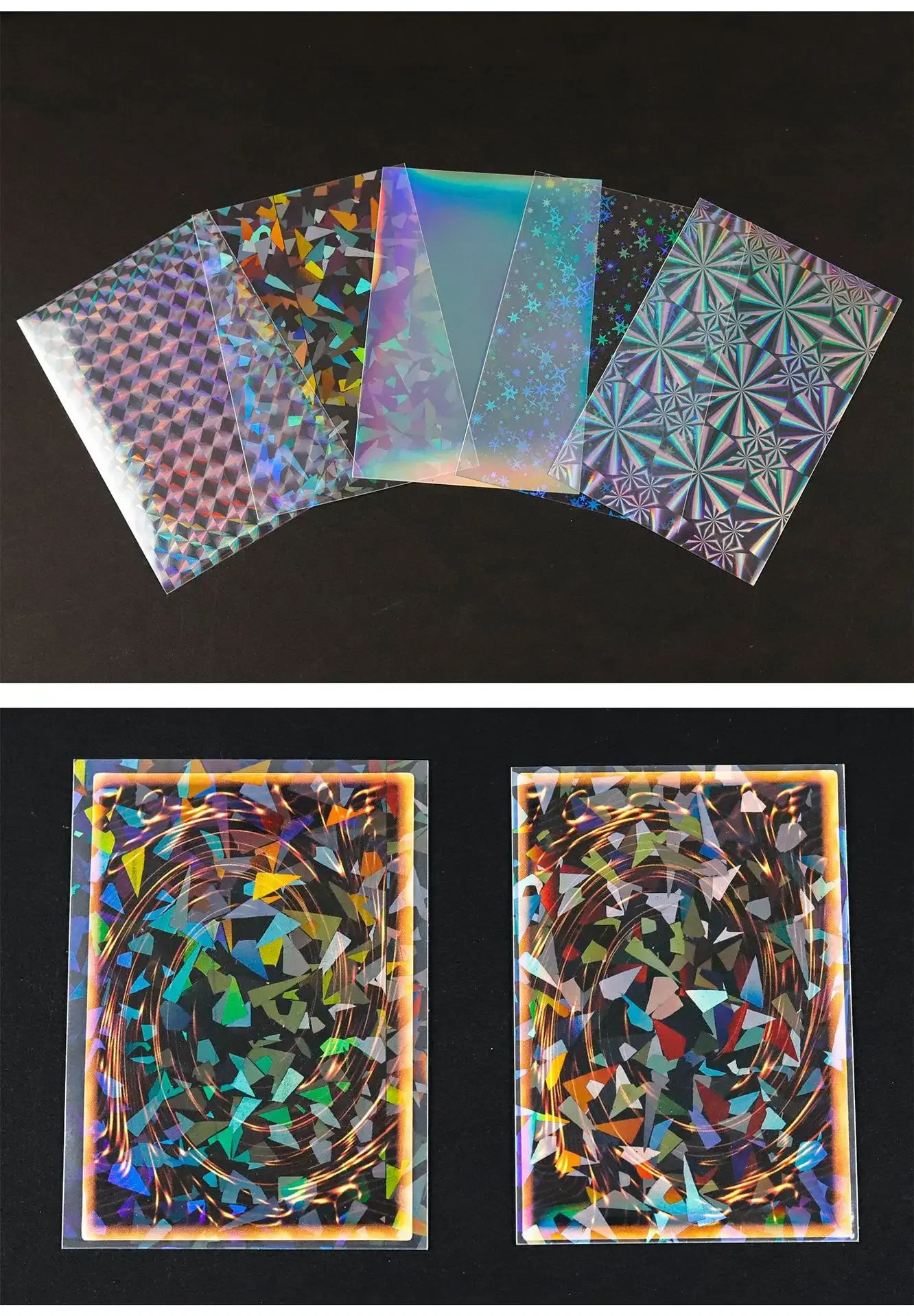 50Pcs Set Card Bags Laser Color Cards Sleeves Protector id Card Holder Foil Transparent Clear Kpop Photo Card Covers Cards Case