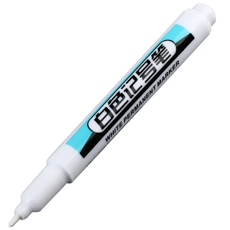 1/5 PCS White Marker Pens Oily Waterproof White Graffiti Sketching Markers Stationery Deep Hole Marker White Permanent Paint