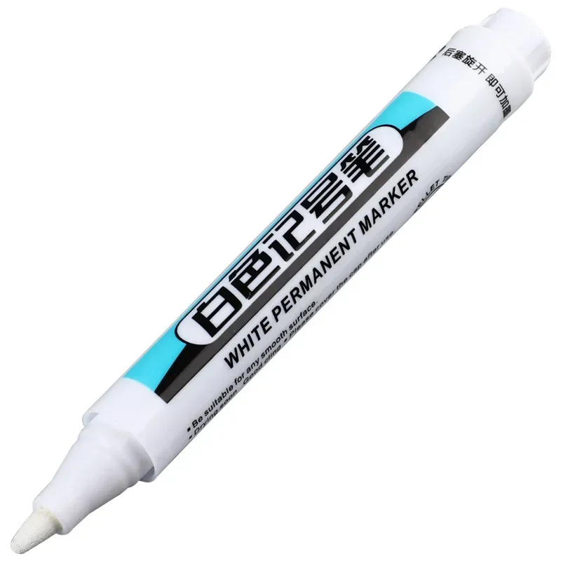 1/5 PCS White Marker Pens Oily Waterproof White Graffiti Sketching Markers Stationery Deep Hole Marker White Permanent Paint