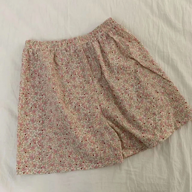 Korean Style Sexy Cute Little Emerald Flower Vest Women's Home Clothes With Chest Cushion Comfortable Cotton Pajamas Set