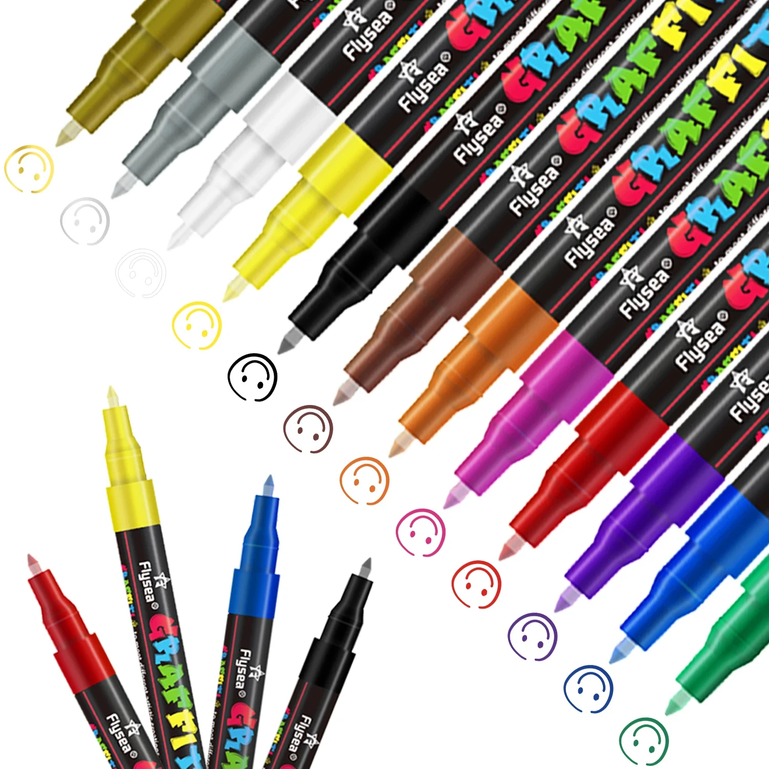 12/18/24 Colors Acrylic Graffiti Pens Premium Ultra-Fine 0.7mm Tips for Artists, Designers, and Graffiti Enthusiasts