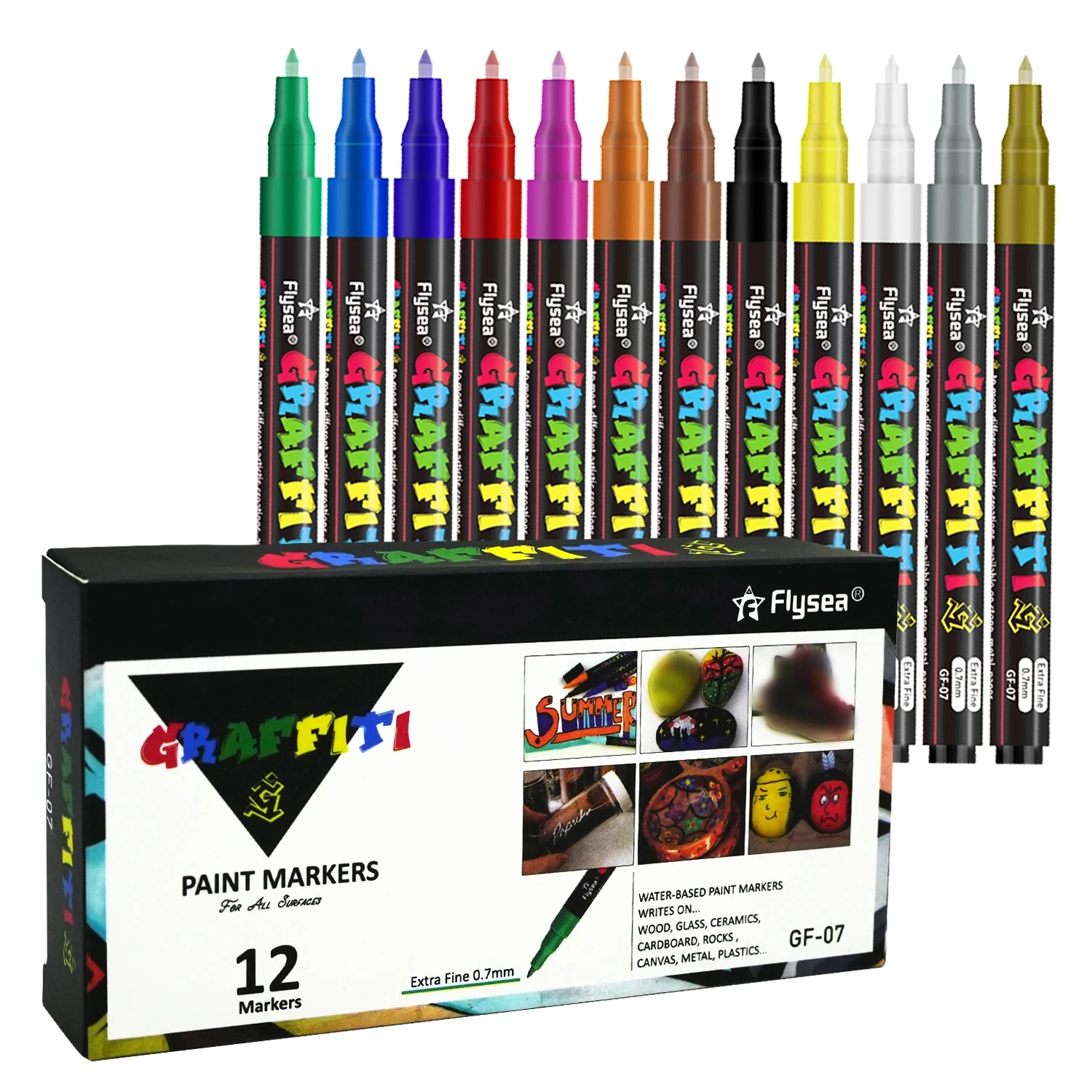 12/18/24 Colors Acrylic Graffiti Pens Premium Ultra-Fine 0.7mm Tips for Artists, Designers, and Graffiti Enthusiasts