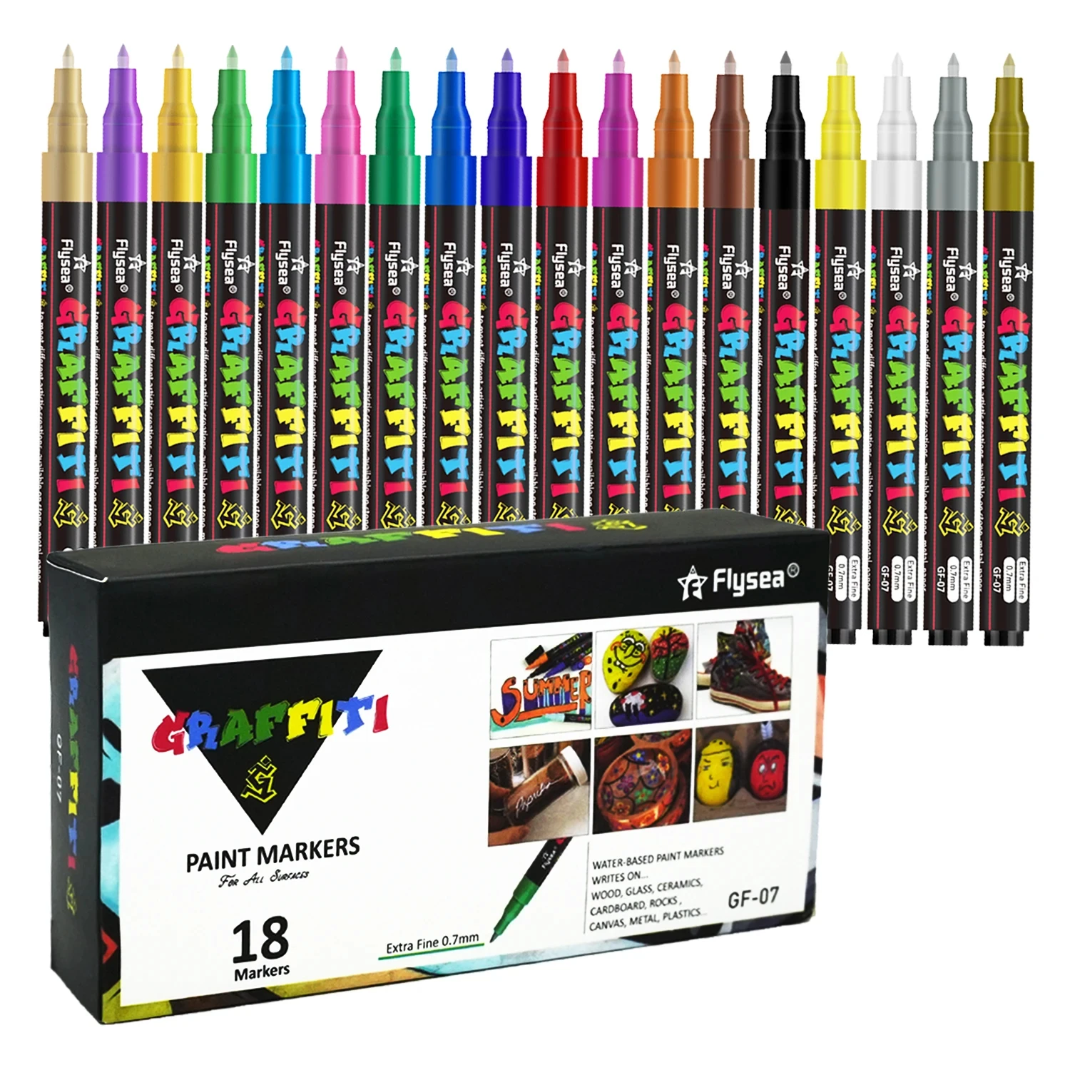 12/18/24 Colors Acrylic Graffiti Pens Premium Ultra-Fine 0.7mm Tips for Artists, Designers, and Graffiti Enthusiasts