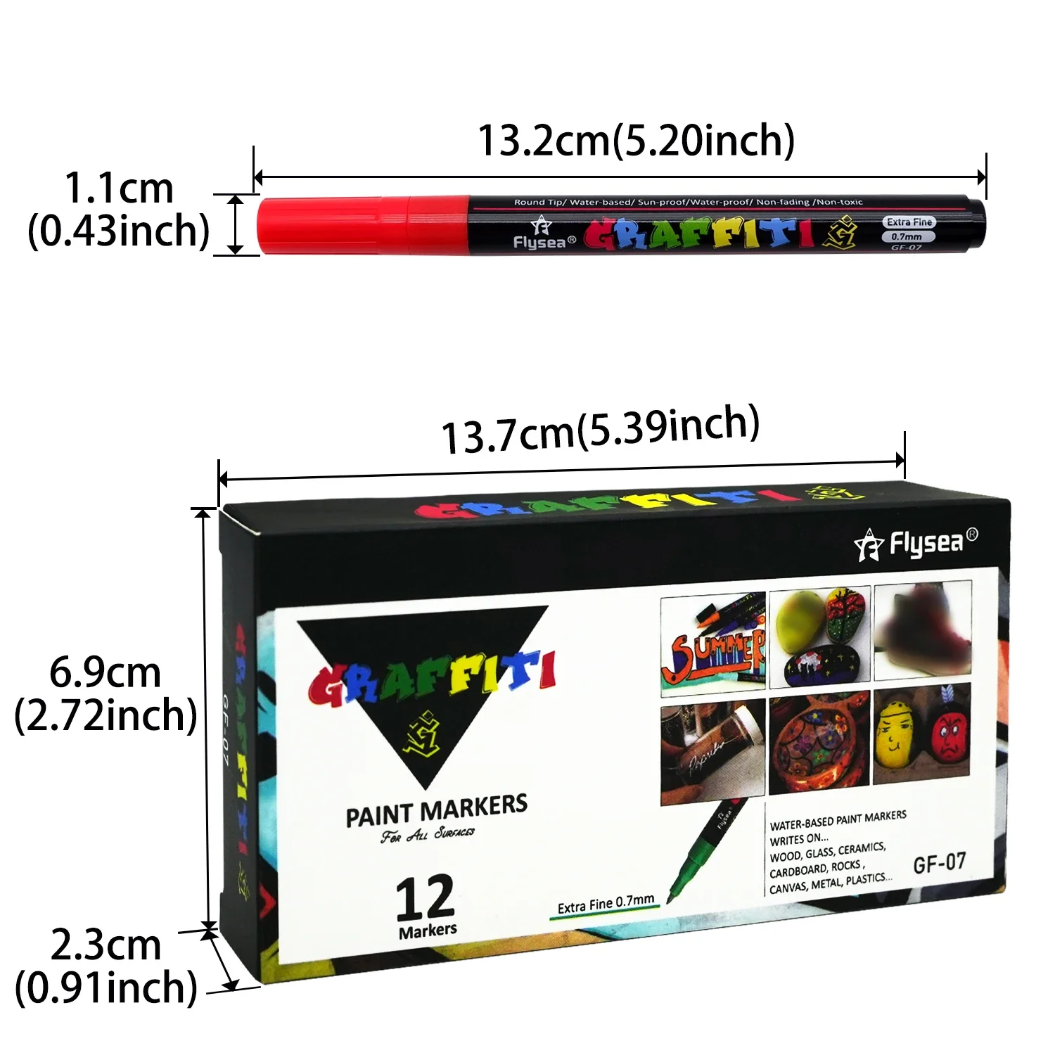 12/18/24 Colors Acrylic Graffiti Pens Premium Ultra-Fine 0.7mm Tips for Artists, Designers, and Graffiti Enthusiasts