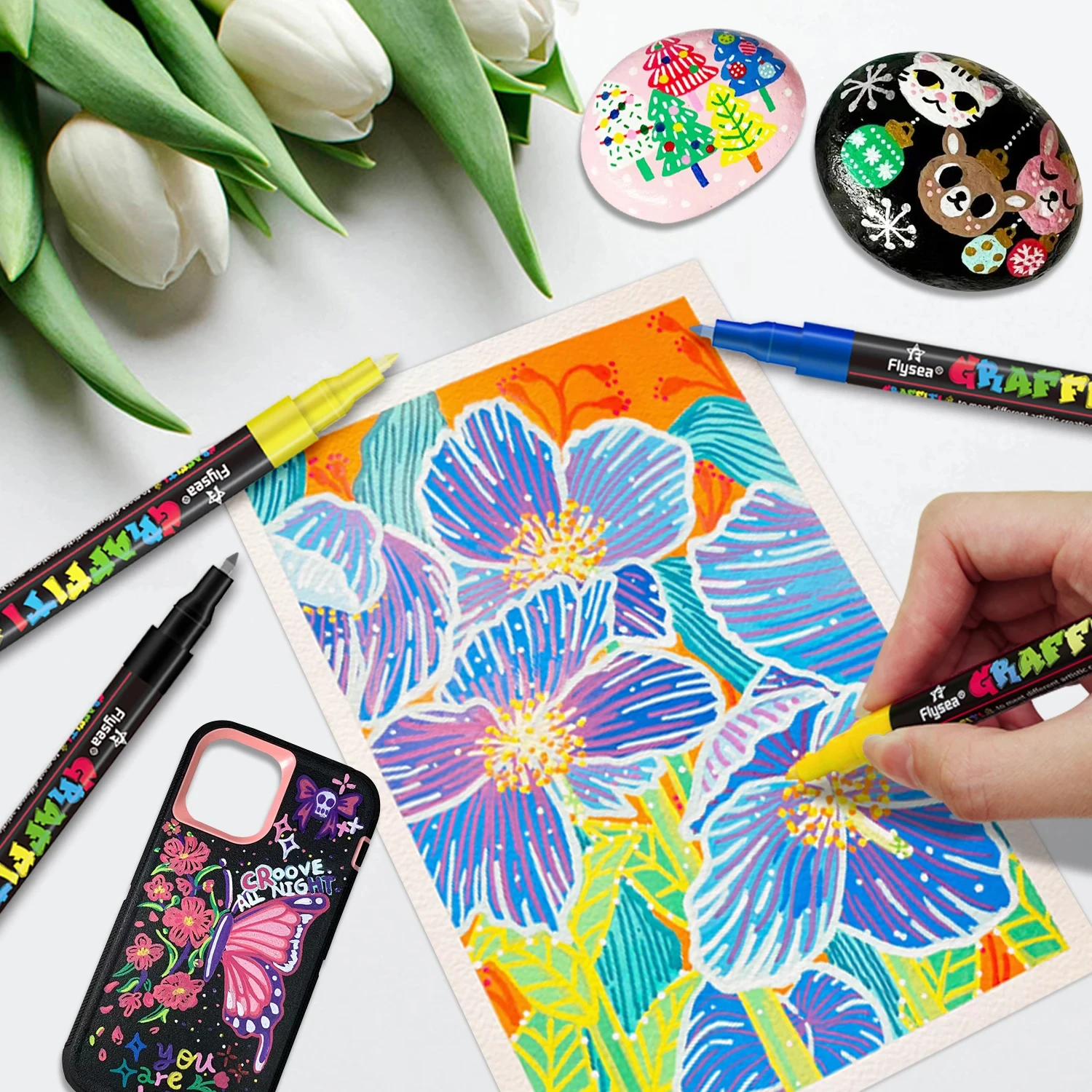 12/18/24 Colors Acrylic Graffiti Pens Premium Ultra-Fine 0.7mm Tips for Artists, Designers, and Graffiti Enthusiasts