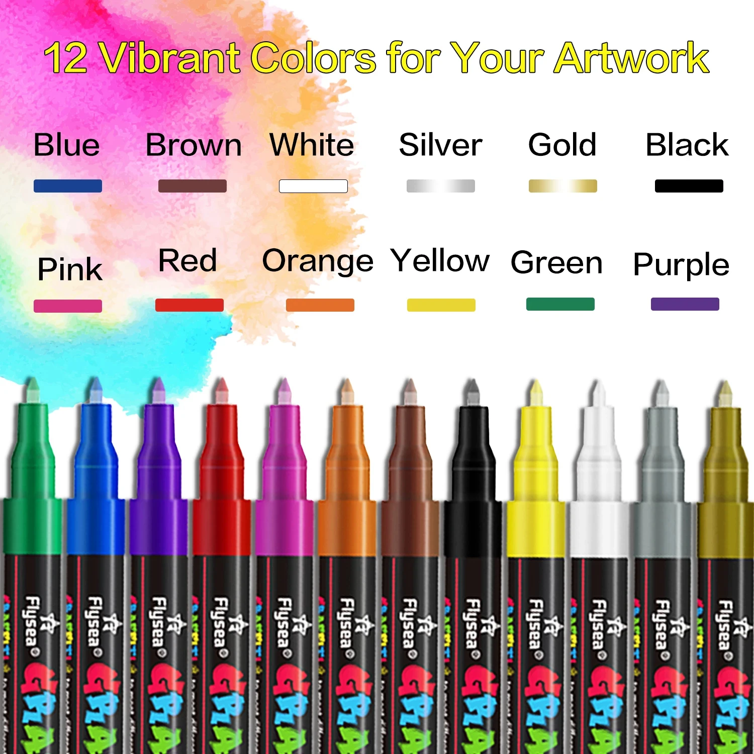12/18/24 Colors Acrylic Graffiti Pens Premium Ultra-Fine 0.7mm Tips for Artists, Designers, and Graffiti Enthusiasts