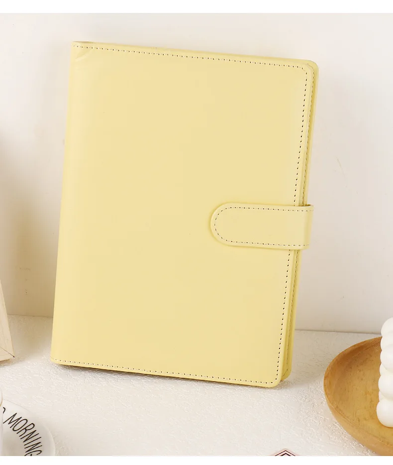 A5 Macaroon Color PU Leather DIY Binder Photocards Collect Book Diary Agenda Planner DIY Cover Album Stationery