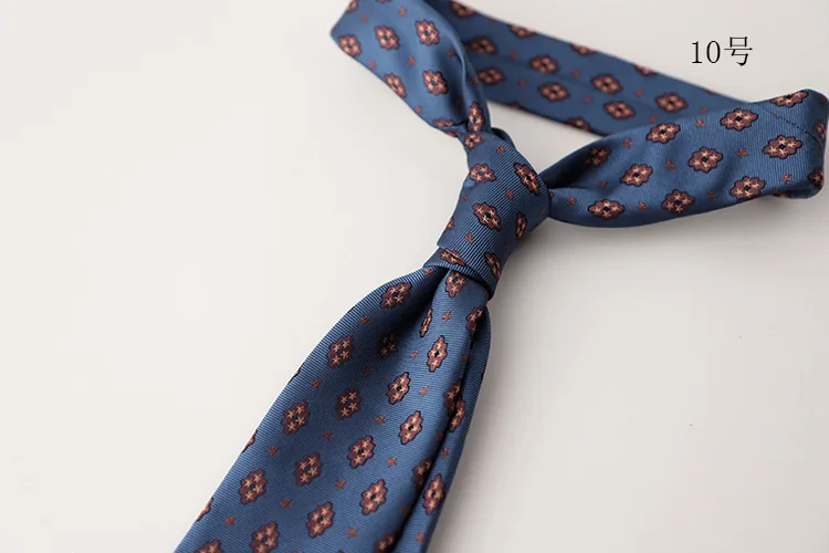 2024 New Design Green Brown Neckties 8cm Men Polyester Flower Neck Tie Young College Student Daily Wear Shirt Accessories Cravat