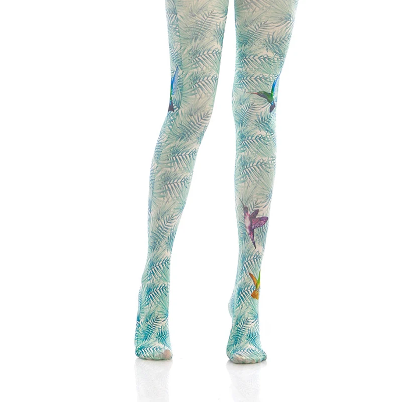 Japanese Style Floral Printed Tattoo Pantyhose Y2k Women Stylish Velvet Stockings Nightclub Tights Sweet Lolita Tattoo Pantyhose