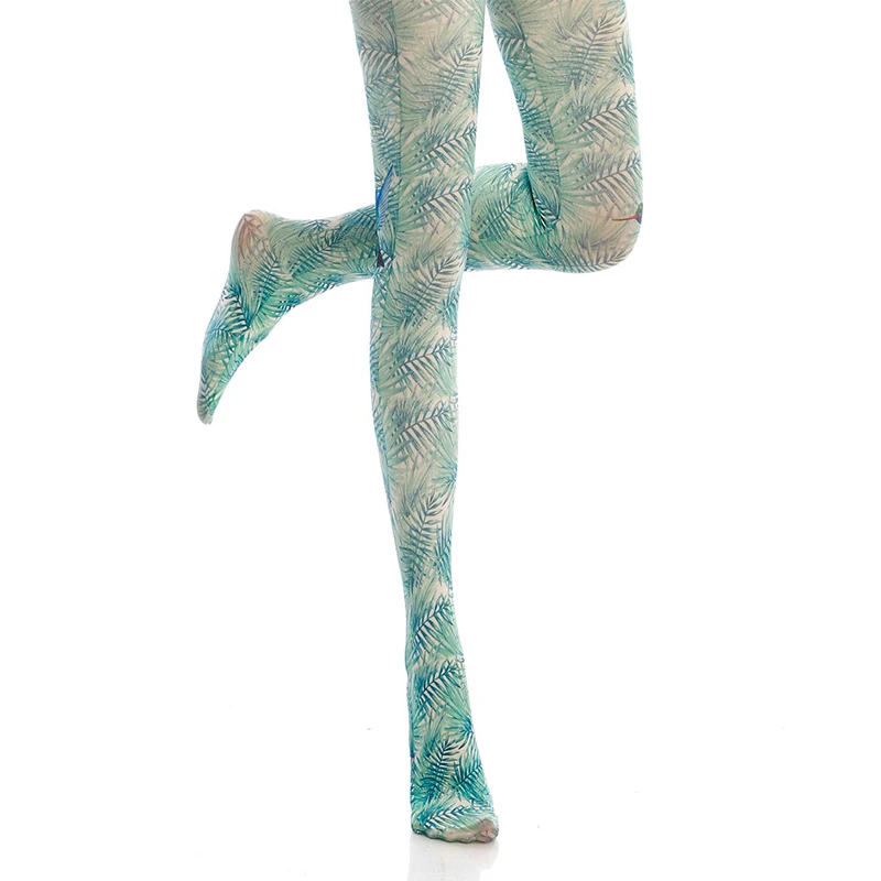 Japanese Style Floral Printed Tattoo Pantyhose Y2k Women Stylish Velvet Stockings Nightclub Tights Sweet Lolita Tattoo Pantyhose