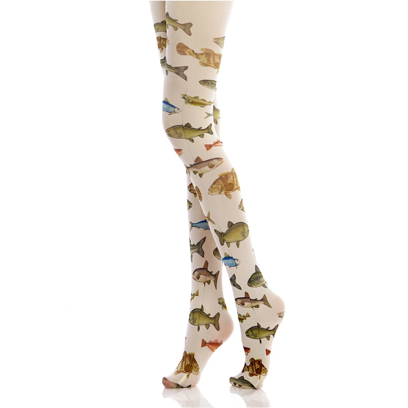Japanese Style Floral Printed Tattoo Pantyhose Y2k Women Stylish Velvet Stockings Nightclub Tights Sweet Lolita Tattoo Pantyhose