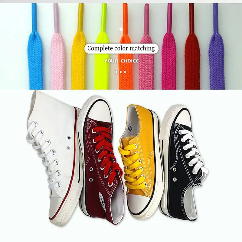 1 Pair Classic Flat Cotton Shoelaces for Sneakers Shoelace High-top Canvas Casual Shoe Laces No Elasticity Shoestrings for Women